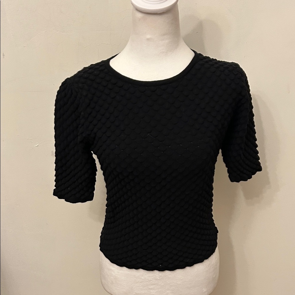 Lucy Paris black Textured Women's Blouse Size M EUC